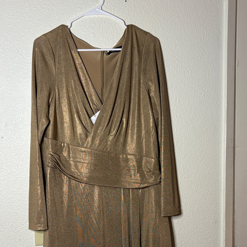 Ralph Lauren Black Label Gold Long Sleeve Dress